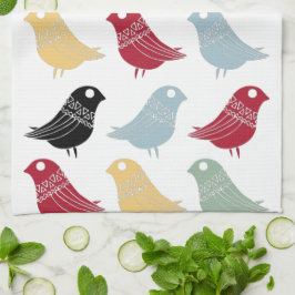 Retro Abstrakte Vögel Mitte des Jahrhunderts moder Geschirrtuch