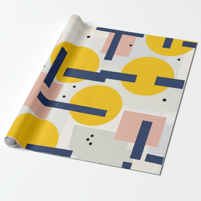 Retro Abstrakter Pinselstrich (12) Geschenkpapier (Ungerollt)