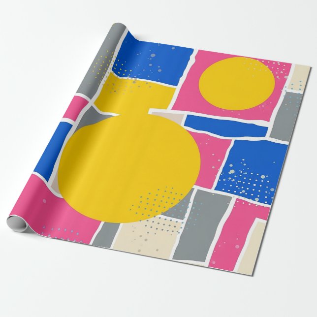Retro Abstrakter Pinselstrich (15) Geschenkpapier (Ungerollt)