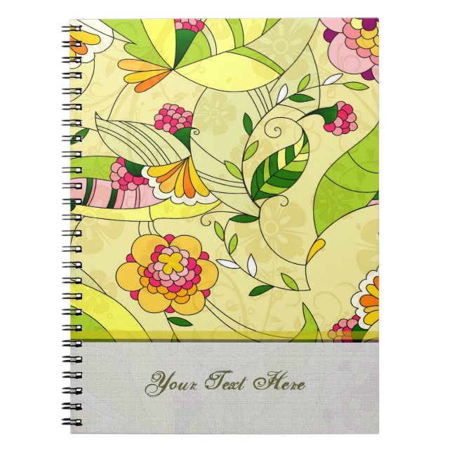 Retro abstraktes Blumen Collage Notizblock (Vorderseite)