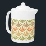 Retro Abstraktes Blumenmuster in Orange & Olive<br><div class="desc">Ausgeklügelt und einzigartig sind die Worte, die man sich vor Augen führt, wenn man sich dieses klassische abstrakte Retro-Blumenmuster anschaut, mit einer gedämpften, orangen, oliven und taupe Farbpalette, die so modern ist, wie sie aus der Mitte des Jahrhunderts stammt. Diese minimalistisch geometrische Blüte übersetzt sich perfekt in Mode und Wohngestaltung....</div>