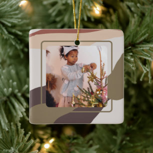 Retro Abstraktes Foto Weihnachten Keramikornament