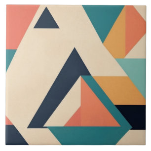 Retro abstraktes geometrisches Muster Fliese