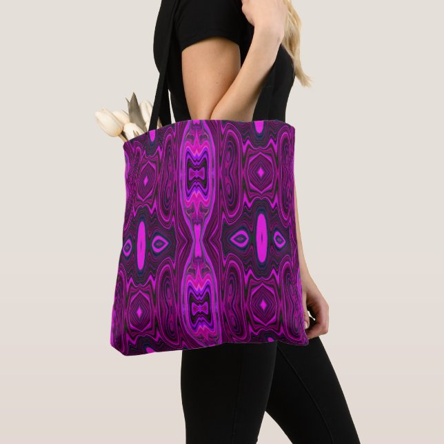 Retro Abstraktes Hot Pink und Magenta Muster (Von Nahem)
