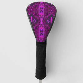 Retro Abstraktes Hot Pink und Magenta Muster Golf Headcover