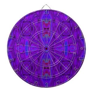Retro Abstraktes Lila und Royal Blue Pattern Dartscheibe