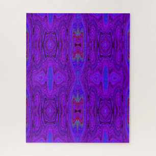 Retro Abstraktes Lila und Royal Blue Pattern Puzzle