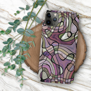 Retro Abstraktes, Lila Violet Mosaik Art Muster Case-Mate iPhone Hülle