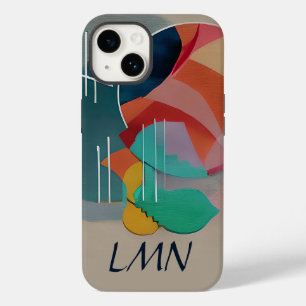 Retro-abstraktes minimalistisches Kunstmonogramm Case-Mate iPhone 14 Hülle