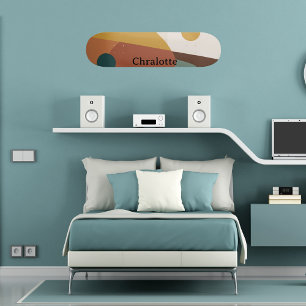 Retro abstraktes Muster braun gelb Skateboard