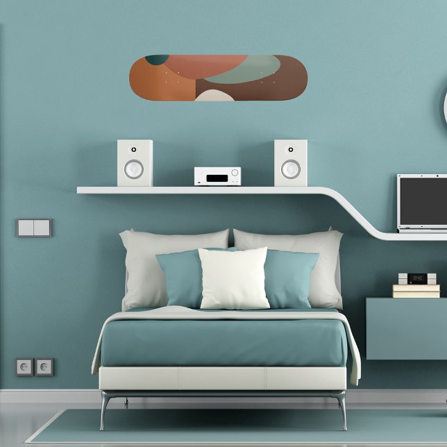 Retro abstraktes Muster braun Skateboard (Von Creator hochgeladen)