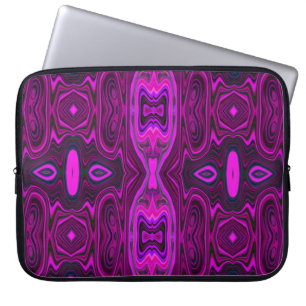 Retro abstraktes Muster in heißem Rosa und Magenta Laptopschutzhülle