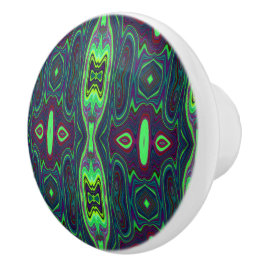 Retro-Abstraktes Muster, Rot und Blau Keramikknauf