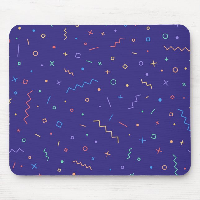 Retro-Abstraktes Neonmuster Mousepad (Vorne)