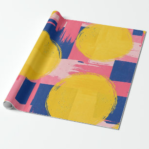 Retro Abstraktes Pinselstrich (3) Geschenkpapier