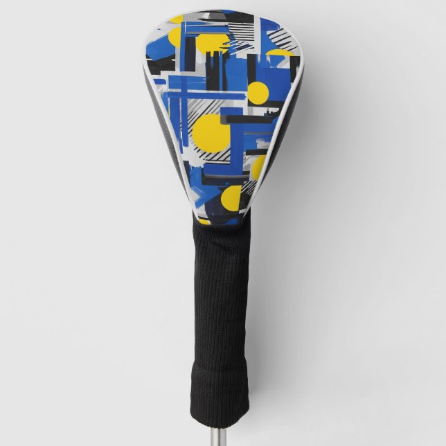 Retro Abstraktes Pinselstrich (7) Golf Headcover (Vorderseite)