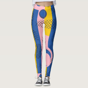 Retro Abstraktes Pinselstrich-Muster (9) Leggings