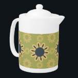 Retro Abstraktes Schwarz-Gelb-Blumenmuster<br><div class="desc">Einzigartig und interessant ist das, was man sich vorstellt, wenn man sich dieses Retro-abstrakte Schwarz-Gelb-Blumen auf einem grünen Hintergrund mit sich wiederholenden Mustern ansieht. Oh so minimalistisch, aber atemberaubend kommt mir auch in den Sinn. Dieses abstrakte Blumenmuster übersetzt sich perfekt in Mode und Wohngestaltung. Das perfekte Geschenk für alle Liebhaber...</div>