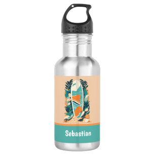 Retro Abstraktes Surfboard für Teens Edelstahlflasche