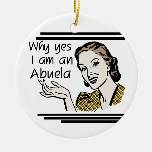Retro Abuela Geschenke Keramik Ornament (Vorne)
