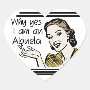 Retro Abuela T - Shirt und Geschenke Herz-Aufkleber