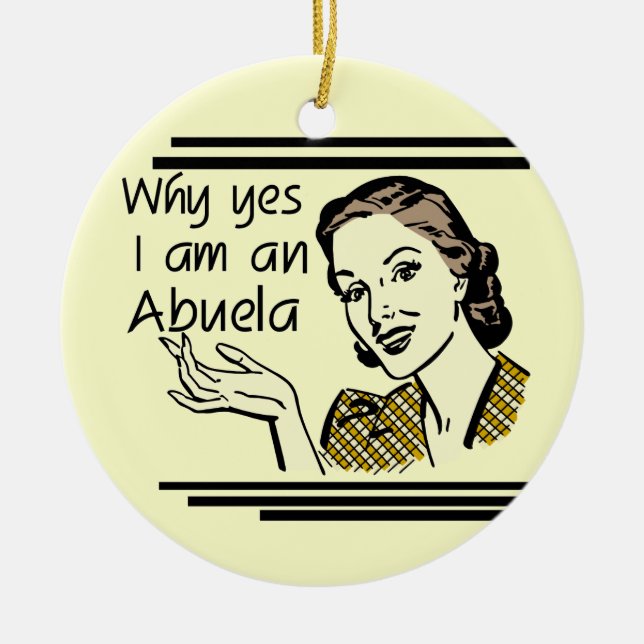 Retro Abuela T - Shirts und Geschenke Keramikornament (Vorne)