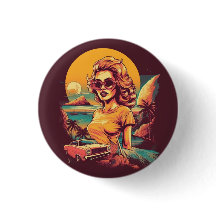 Retro-Abzeichen/ Button, Retro, vintage-inspiriert