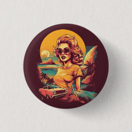 Retro-Abzeichen/ Button, Retro, vintage-inspiriert Button