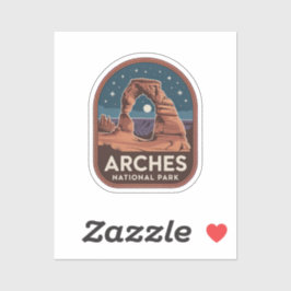 Retro-Abzeichen-Design für den Arches National Par Aufkleber
