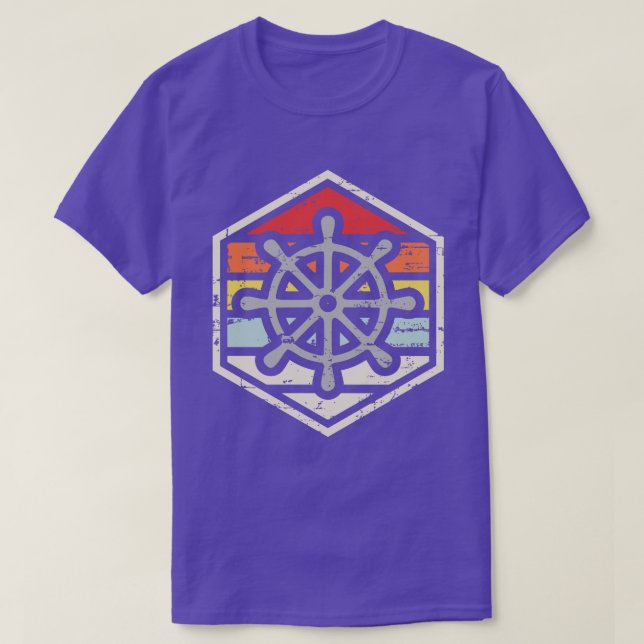 Retro Abzeichen Helm T-Shirt (Design vorne)