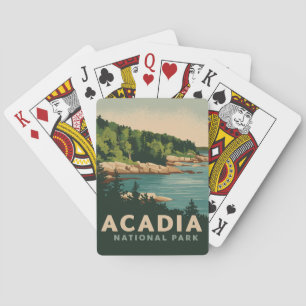 Retro Acadia National Park Bar Harbor Spielkarten