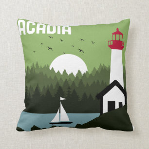 Retro Acadia Nationalpark Maine Vintage 80er Jahre Kissen