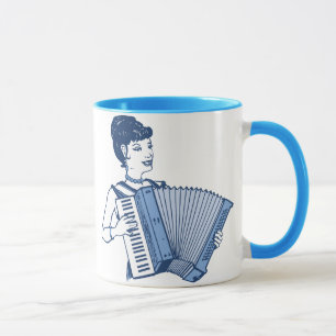 Retro Accordion Lady Tasse