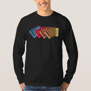 Retro Accordionist Musiker Harmonica in T-Shirt