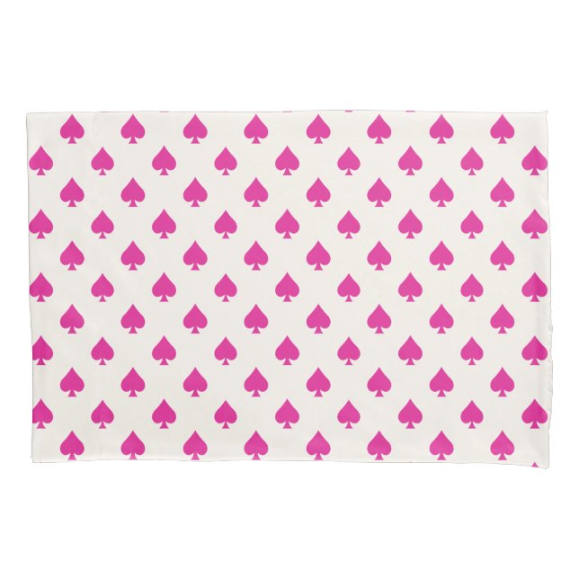 Retro Ace Spades Pattern Fuchsia Pink BOHO Chic Kissenbezug (Vorderseite)
