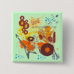 Retro Achtzigerjahre Musik Button