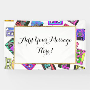 Retro Achtzigerjahre Neunzigerjahre gemusterte Banner