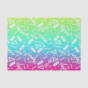 Retro Achtzigerjahre Neunzigerjahre Neonregenbogen Seidenpapier