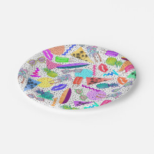 Retro Achtzigerjahre Neunzigerjahre Pappteller