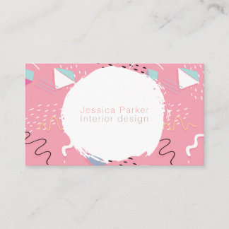 Retro Achtzigerjahre Neunzigerjahre Rosa Visitenkarte