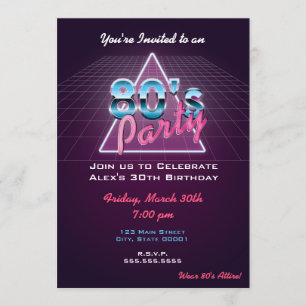 Retro Achtzigerjahre Party Einladung