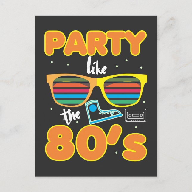 Retro Achtzigers Party wie der 80er Postkarte (Vorderseite)