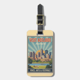 Retro Adelaide Australien, Reben & Feste Reise Gepäckanhänger