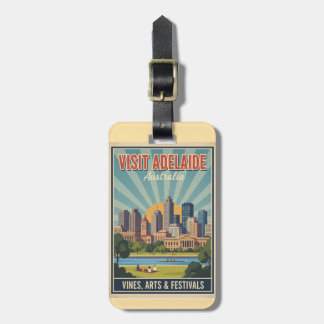 Retro Adelaide Australien, Reben & Feste Reise Gepäckanhänger