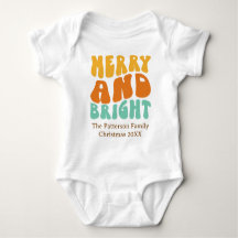Retro Adorable Merry and Bright Baby Christmas
