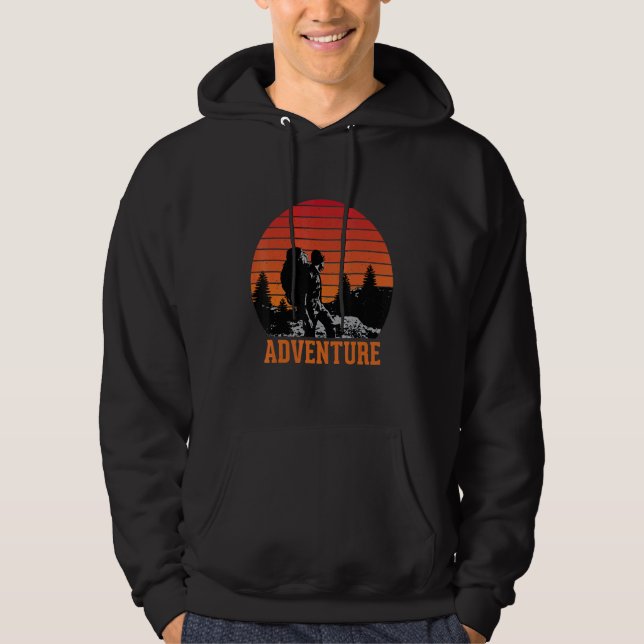 Retro Adventure Backpacker Enthusiast Mountain Exp Hoodie (Vorderseite)