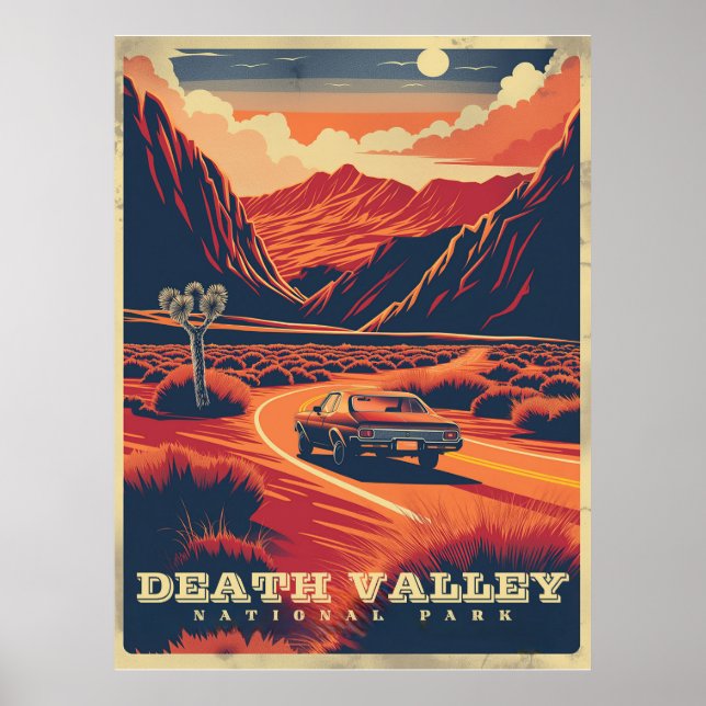 Retro Adventure in Death Valley (Nationalpark) Poster (Vorne)