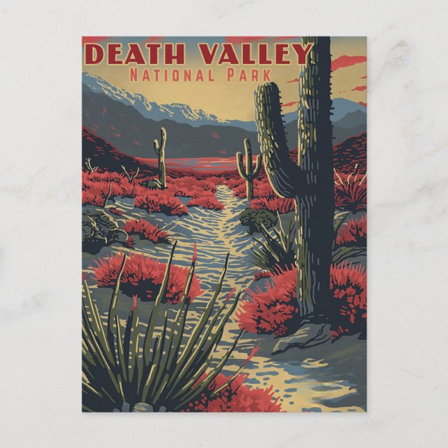 Retro Adventure in Death Valley (Nationalpark) Postkarte (Vorderseite)