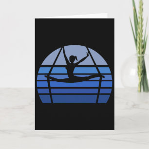 Retro-Aerial-Yoga-Silhouette Geschenk für Liebhabe Karte