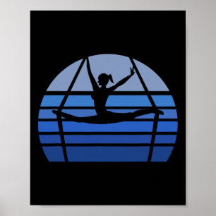 Retro-Aerial-Yoga-Silhouette Liebhaber-Geschenk Ae Poster